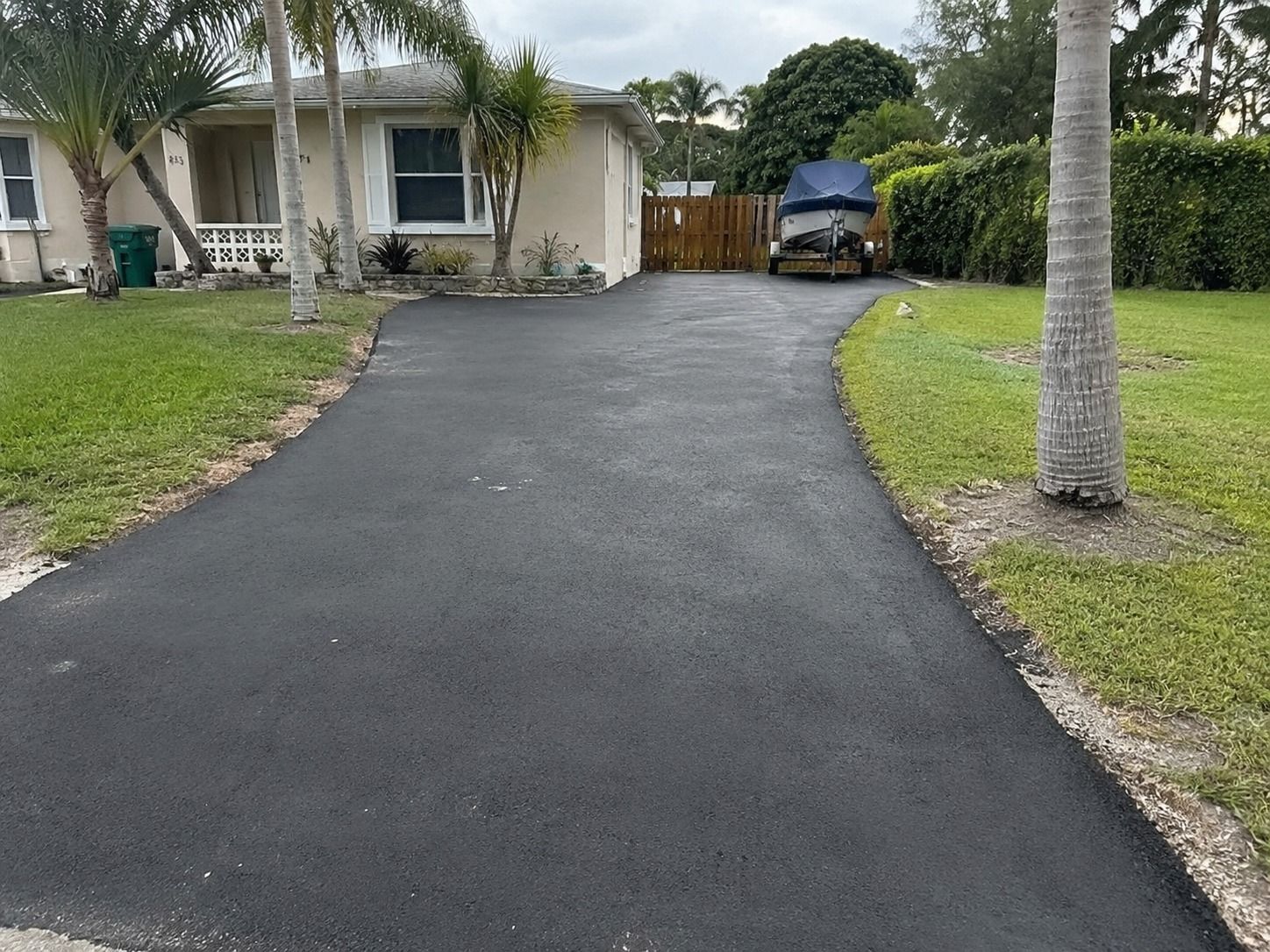 asphalt driveway restoration project in Miami