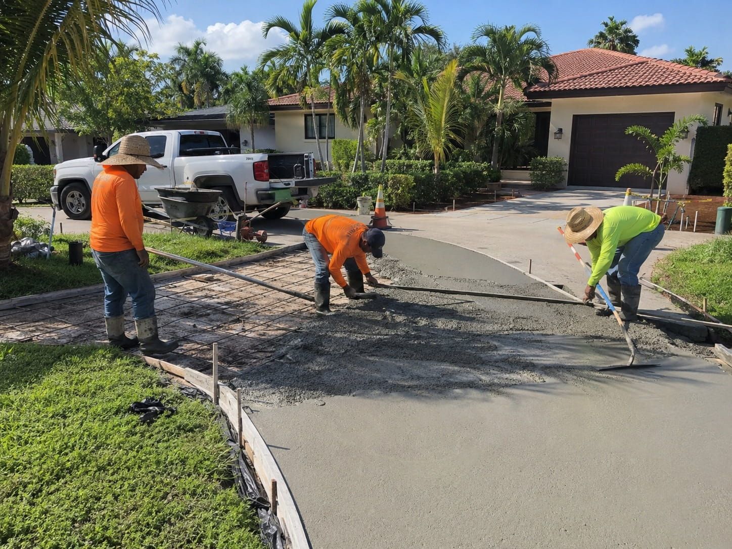 concrete driveway project in Miami