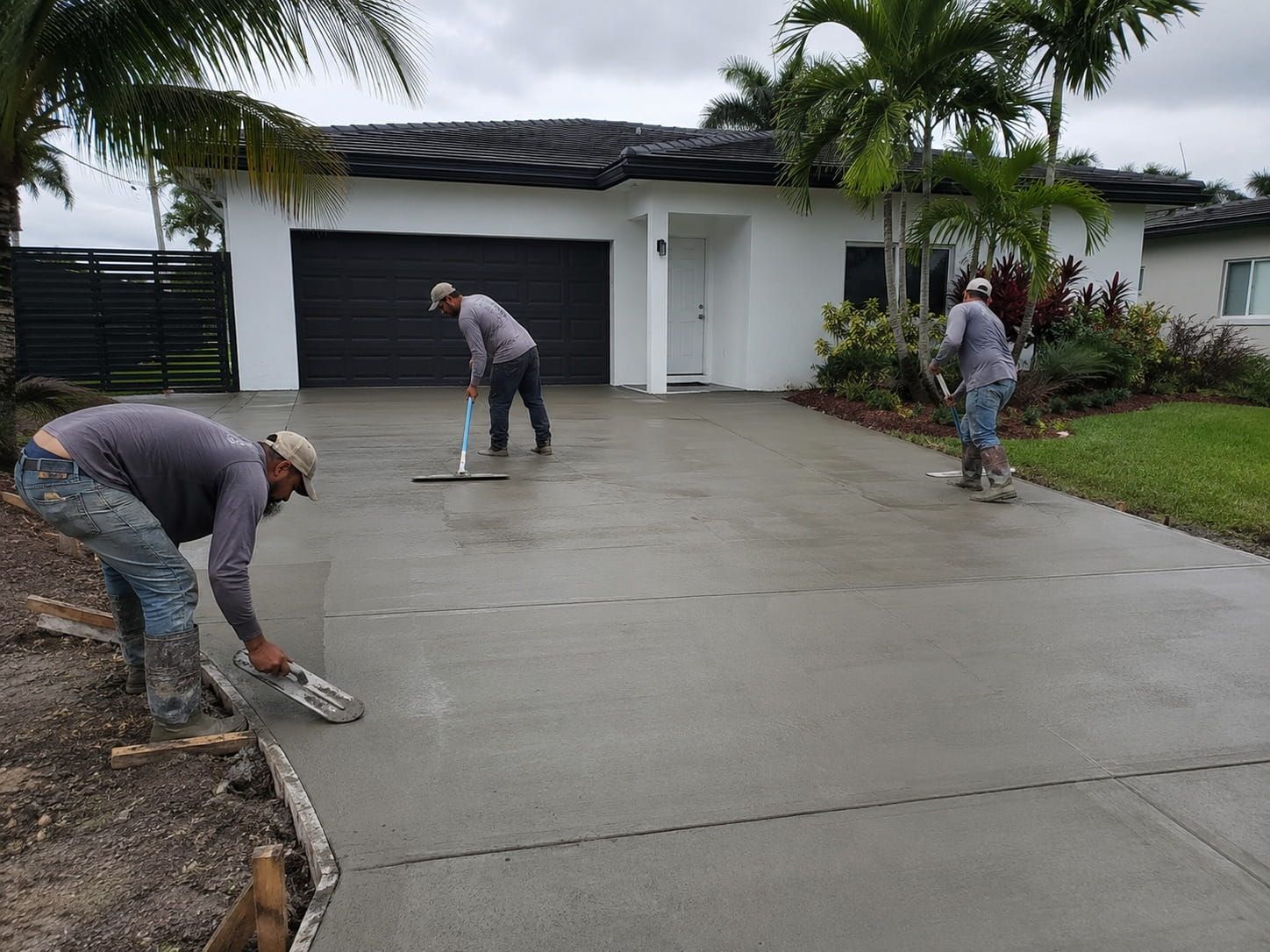 restored concrete driveway surface in Miami