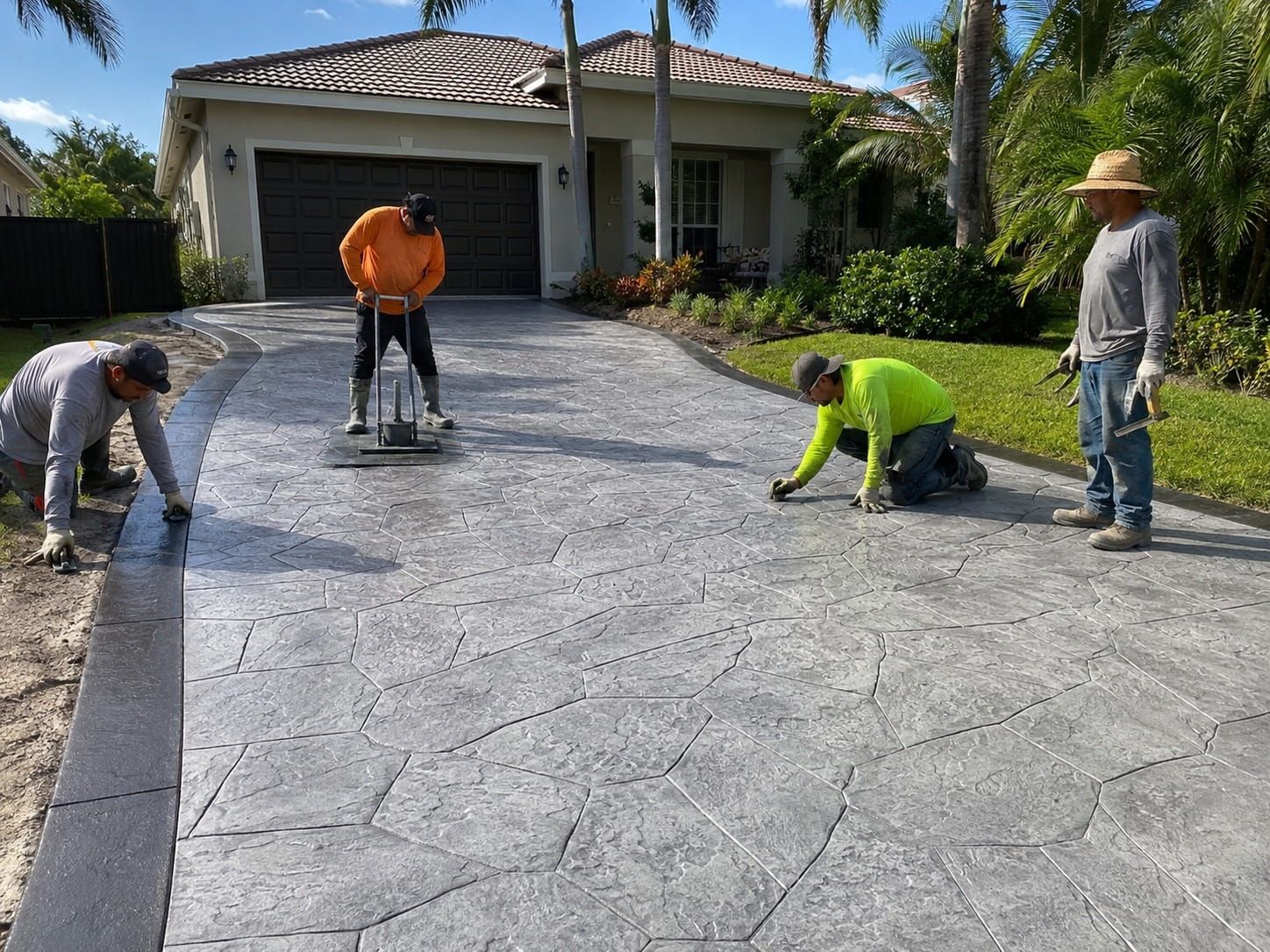 paver driveway finish in Miami