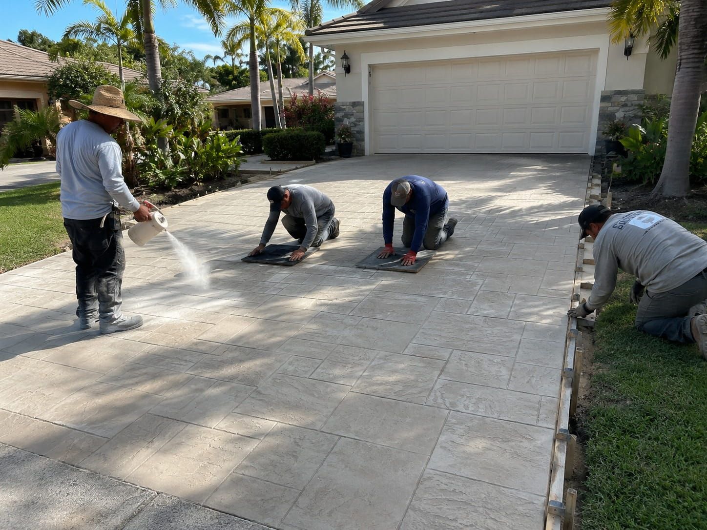 paving contractors completing a project in Miami